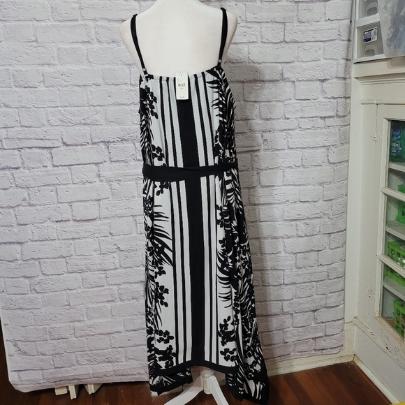 Lane Bryant Asymmetrical Floral Print Spaghetti  Strap Midi Dress 22/24 - Picture 11 of 14